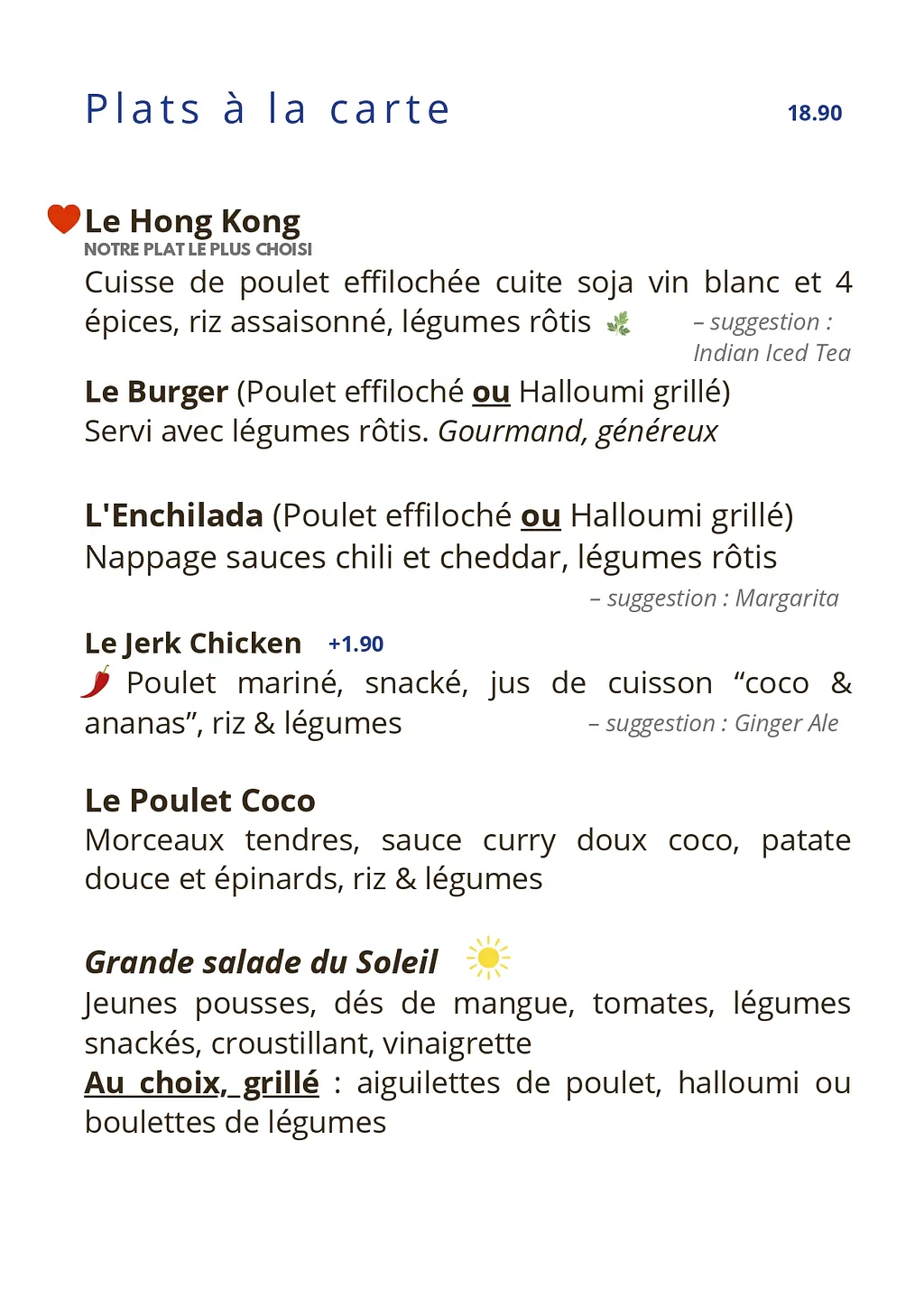 Menu Takkito